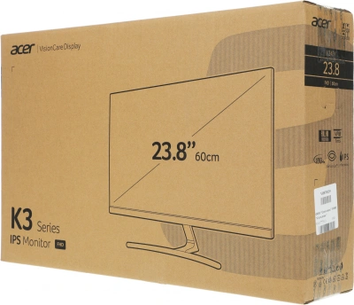 Монитор Acer 23.8" K243YEbmix черный IPS LED 4ms 16:9 HDMI M/M 250cd 178гр/178гр 1920x1080 100Hz FreeSync VGA FHD 3.5кг