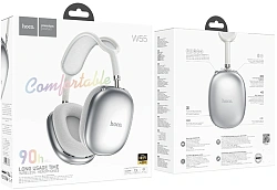 Гарнитура мониторные Hoco W55 1.2м серебристый беспроводные bluetooth оголовье (32676)
