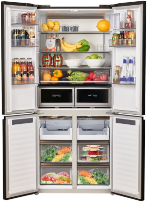 Холодильник Maunfeld MFF190NFDSB 3-хкамерн. черный инвертер