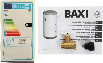 Водонагреватель Baxi V 580 TS 1.5кВт 80л через теплообменник настенный/белый