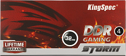 Память DDR4 32GB 3200MHz Kingspec KS3200D4M13532G RTL PC4-25600 CL19 DIMM 288-pin 1.2В single rank с радиатором Ret