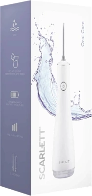 Ирригатор Scarlett SC-WF04 портатив. импульсн. 2насад. белый