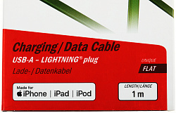 Кабель Hama 00187234 USB (m)-Lightning (m) 1м зеленый плоский