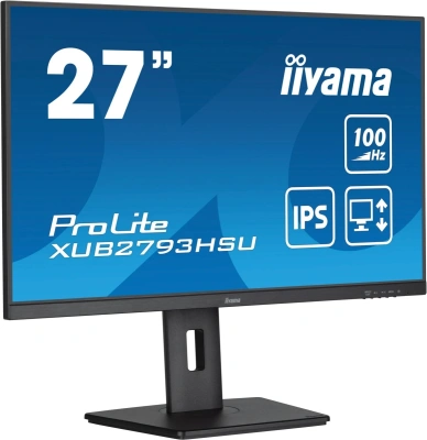 Монитор Iiyama 27" ProLite XUB2793HSU-B7 черный IPS LED 1ms 16:9 HDMI M/M матовая HAS Piv 1300:1 300cd 178гр/178гр 1920x1080 100Hz DP FHD USB 5.4кг