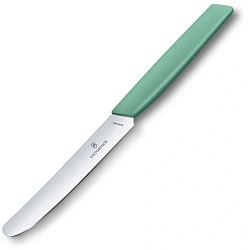 Нож кухонный Victorinox Swiss Modern (6.9006.1141) стальной столовый лезв.110мм прямая заточка мятный