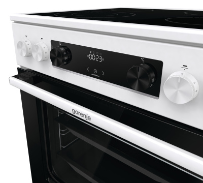 Плита Электрическая Gorenje GECS6C70WC белый/черный стеклокерамика (без крышки)