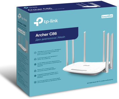 Роутер беспроводной TP-Link Archer C86 AC1900 10/100/1000BASE-TX белый