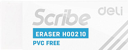 Ластик Deli Scribe EH00210 Scribe 54х20х10мм белый картон.кор.