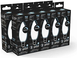 Лампа светодиодная Gauss Filament 103201209-D 9Вт цок.:E14 свеча 220B св.свеч.бел.нейт. (упак.:10шт)