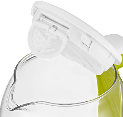 Чайник электрический Kitfort КТ-6140-2 1.7л. 2200Вт белый/салатовый корпус: стекло/пластик