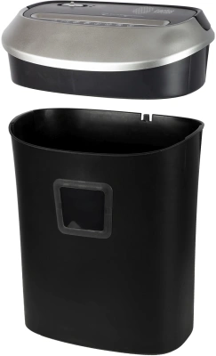 Шредер Cactus CS-SH-P6 черный/серый (секр.P-4) фрагменты 10лист. 21лтр. скрепки скобы пл.карты