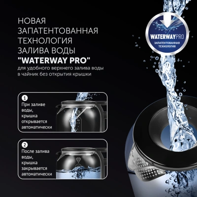 Чайник электрический Polaris PWK 1753CGL 1.5л. 1950Вт черный корпус: стекло/пластик