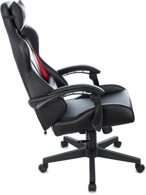 Кресло игровое Zombie GAME TETRA черный/красный эко.кожа крестов. пластик