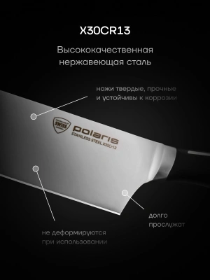 Набор ножей кухон. Polaris Stein-4SS (021983) компл.:4предм. черный подар.коробка