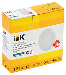 Светильник IEK ДПО2013Д 12Вт 4000K белый датч.движ. (LDPO3-2013D-12-4000-K01)
