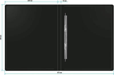 Папка метал.пруж.скоросш. Бюрократ -PZ05PBLCK A4 пластик 0.5мм торц.наклейка черный
