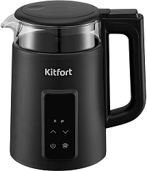 Чайник электрический Kitfort КТ-6714 1.7л. 2200Вт черный корпус: стекло/металл/пластик