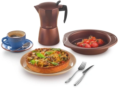 Кофеварка гейзерн. Rondell Kortado RDA-399 0.45л алюминий коричневый