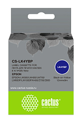 Картридж ленточный Cactus CS-LK4YBP LK-4YBP черный на желтом 12x9 для Epson LW300/LW400/LW700/LW600P/LW1000P/K400/Z700/Z900