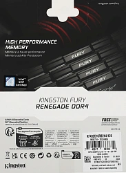 Память DDR4 4x32GB 3200MHz Kingston KF432C16RB2K4/128 Fury Renegade Black RTL Gaming PC4-25600 CL16 DIMM 288-pin 1.35В kit dual rank с радиатором Ret