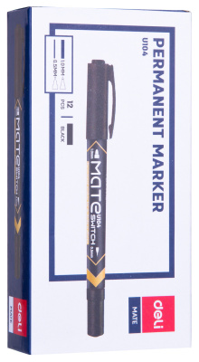 Маркер перманентный Deli EU10420 Mate двойной пиш. наконечник 0.5-1мм черный