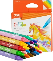 Восковые мелки Deli EC20820 Colorun 24цв. картон.кор./европод.