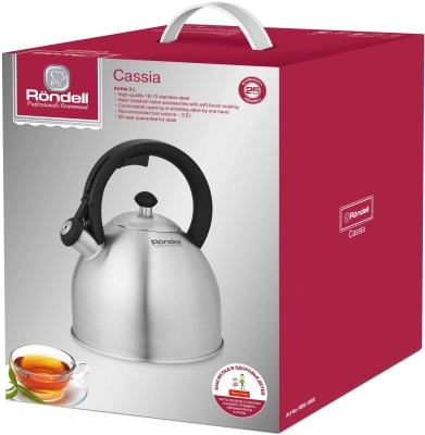 Чайник металлический Rondell Cassia RDS-1886 3.0л. стальной