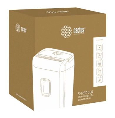 Шредер Cactus CS-SH-8-13-5X18 (секр.P-4) фрагменты 8лист. 13лтр. скрепки скобы пл.карты