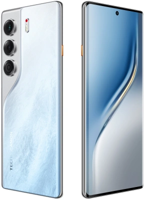 Смартфон Tecno Camon 40 Pro 5G 256Gb 12Gb белый ледяной моноблок 3G 4G 6.67" Android 14 50Mpix 802.11 a/b/g/n/ac NFC GPS GSM900/1800 GSM1900 Protect