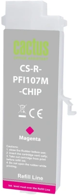 Картридж перезаправляемый струйный Cactus CS-R-PFI107M-CHIP пурпурный (260мл) для Canon imageProGRAF iPF670/680/685/770/780/785 с чипом