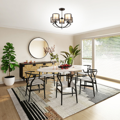 Люстра Hiper Andrea H025-5 потолоч. черный/хром