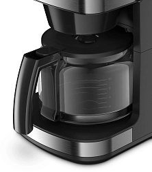 Кофеварка капельная Krups Grind Aroma KM832810 1000Вт черный/серебристый