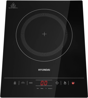 Плита Индукционная Hyundai HYC-0111 черный/серебристый закаленное стекло (настольная)