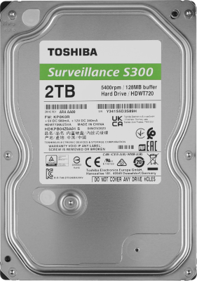 Жесткий диск Toshiba SATA-III 2Tb HDWT720UZSVA Surveillance S300 (5400rpm) 128Mb 3.5"