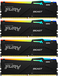 Память DDR5 4x32GB 5200MHz Kingston KF552C40BBAK4-128 Fury Beast RGB RTL Gaming PC5-41600 CL40 DIMM 288-pin 1.25В kit single rank с радиатором Ret