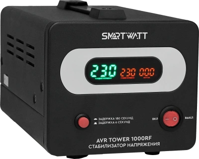 Стабилизатор напряжения Smartwatt AVR Tower 1000RF 1000ВА черный