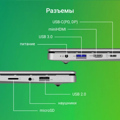 Ноутбук Digma EVE P4850 Pentium N5030 8Gb SSD256Gb Intel UHD Graphics 605 14" IPS FHD (1920x1080) Windows 11 Pro dk.grey WiFi BT Cam 4800mAh (DN14N5-8CXW01)