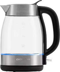 Чайник электрический Polaris PWK 1817CGL 1.8л. 2200Вт серебристый/черный корпус: нержавеющая сталь/стекло/пластик
