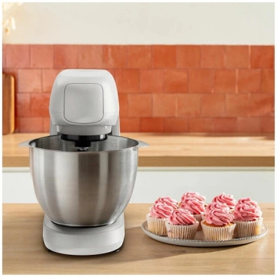 Кухонная машина Tefal Bake Partner QB520B38 планетар.вращ. 1100Вт серый/серебристый