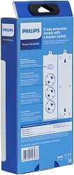Сетевой фильтр Philips CHP2135BA/51 2м (3 розетки) черный (коробка)