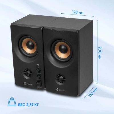 Колонки Оклик OK-164 2.0 черный 30Вт