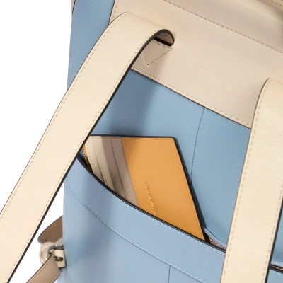 Рюкзак женский Piquadro Circle CA4576W92/AZBE2 бежевый/голубой кожа
