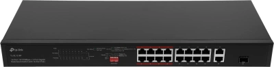 Коммутатор TP-Link TL-SL1218P (L2) 16x100Мбит/с 1x1Гбит/с 1xКомбо(1000BASE-T/SFP) 16PoE+ 150W неуправляемый
