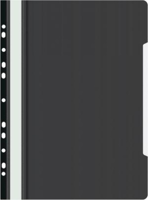 Папка-скоросшиватель Бюрократ PS-P20BLCK A4 прозрач.верх.лист боков.перф. пластик черный 0.12/0.16