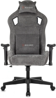Кресло игровое Zombie Ghost Fabric серый Light-19 с подголов. крестов. пластик