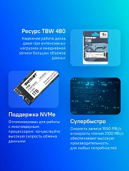 Накопитель SSD Patriot PCIe 3.0 x4 1TB P300P1TBM28 P300 M.2 2280