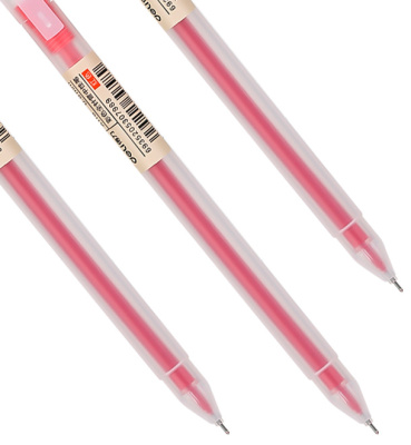 Ручка гелев. Deli A119-RD прозрачный красн. черн. линия 0.5мм