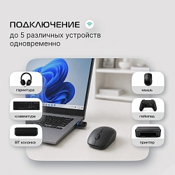 Адаптер USB Buro BU-BT601 Bluetooth V6.0 EDR+ BLE class 2 20м черный