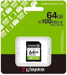 Флеш карта SDXC 64GB Kingston SDS3/64GB Canvas Select Plus V10 w/o adapter