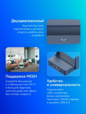 Маршрутизатор Cudy TR3000 AX3000 10/100/1000/2500BASE-T синий